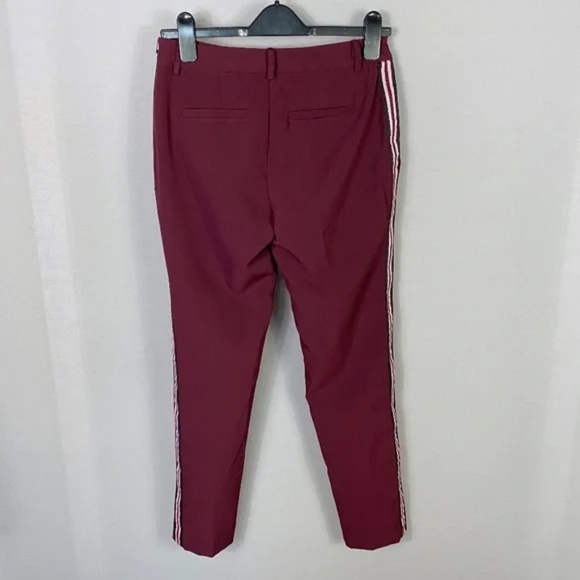 Laundry By Shelli Segal Womens Side Stripe Trousers in Wine Tasting Size 12 - Picture 8 of 13